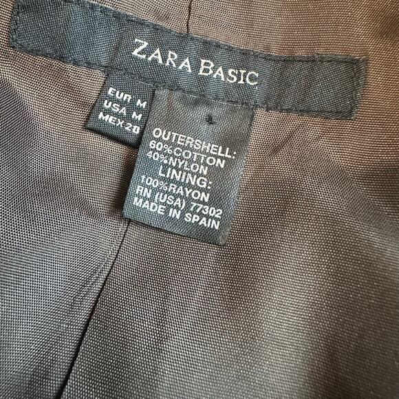 Zara Brown/Black Cheetah Print, Gold Button, Lined, Belted, Trench Coat- M - Picture 3 of 11